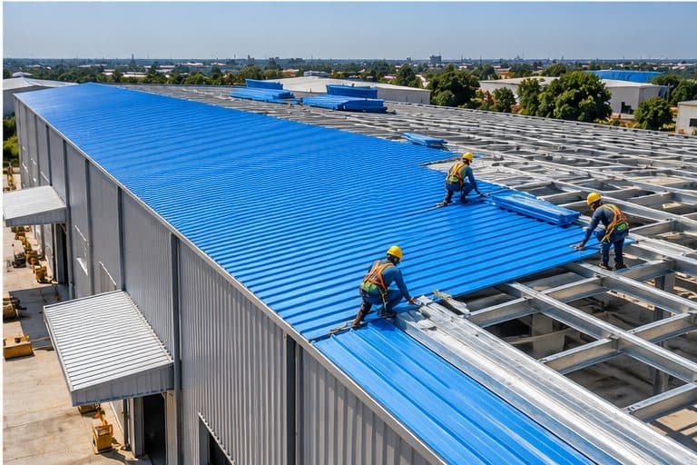 Steel roofing and cladding profile sheets made by Shree RR Infra Udyog